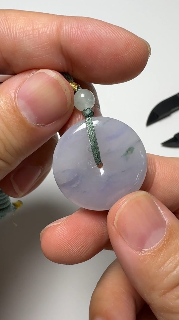 翡翠直播商品#142-飄花紫羅蘭平安扣翡翠吊墜 - Image 3