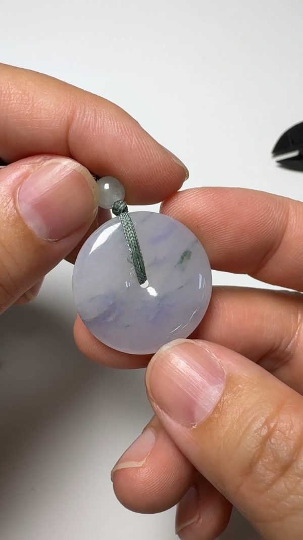 翡翠直播商品#142-飄花紫羅蘭平安扣翡翠吊墜 - Image 4