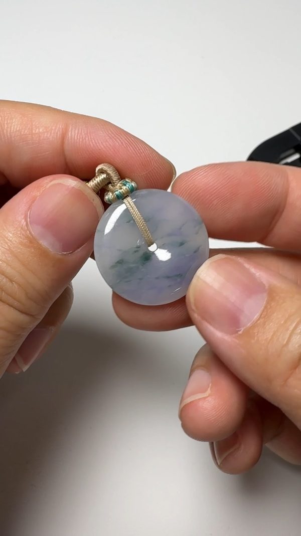 翡翠直播商品#143-飄花紫羅蘭平安扣翡翠吊墜 - Image 2
