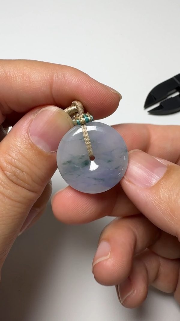 翡翠直播商品#143-飄花紫羅蘭平安扣翡翠吊墜