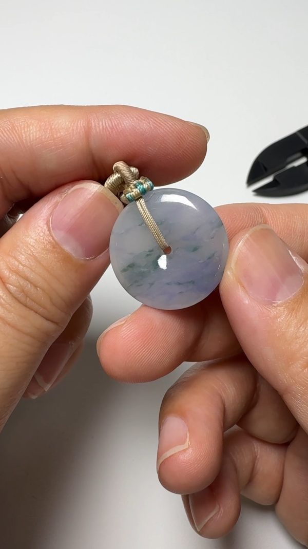 翡翠直播商品#143-飄花紫羅蘭平安扣翡翠吊墜 - Image 3