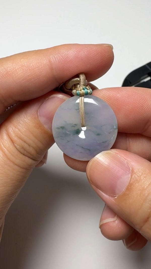翡翠直播商品#143-飄花紫羅蘭平安扣翡翠吊墜 - Image 4