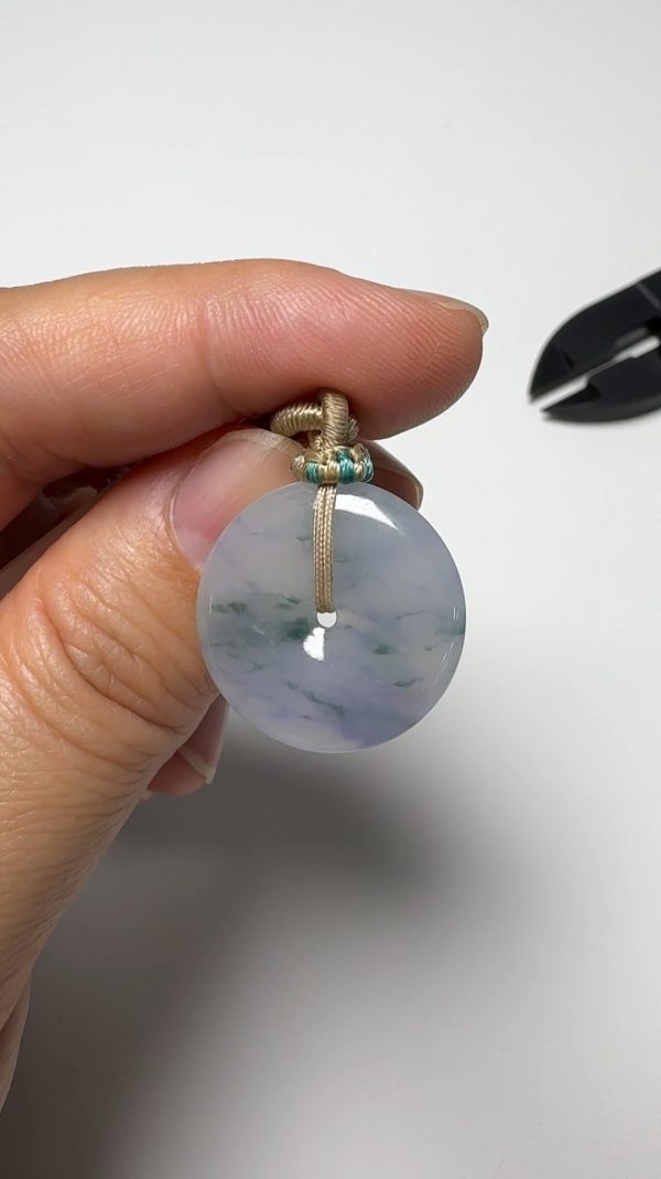 翡翠直播商品#143-飄花紫羅蘭平安扣翡翠吊墜 - Image 5