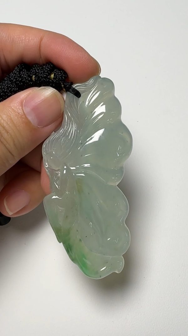 翡翠直播商品#153-木那雪花棉蝴蝶仙子翡翠吊墜 - Image 3