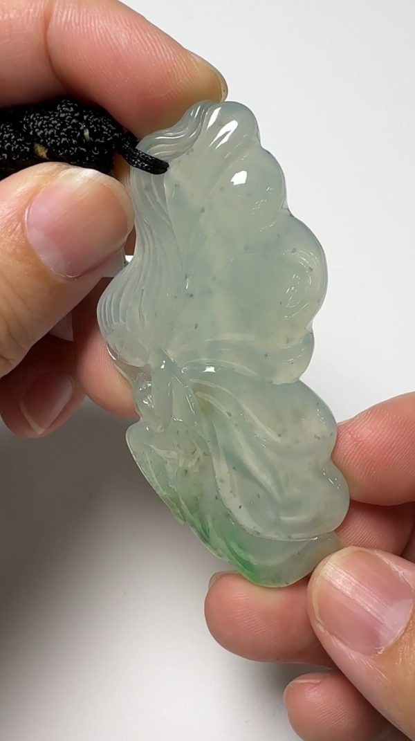 翡翠直播商品#153-木那雪花棉蝴蝶仙子翡翠吊墜 - Image 5