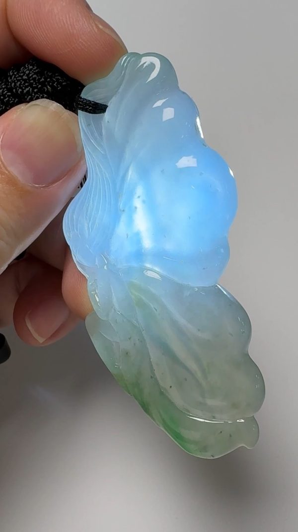翡翠直播商品#153-木那雪花棉蝴蝶仙子翡翠吊墜 - Image 6