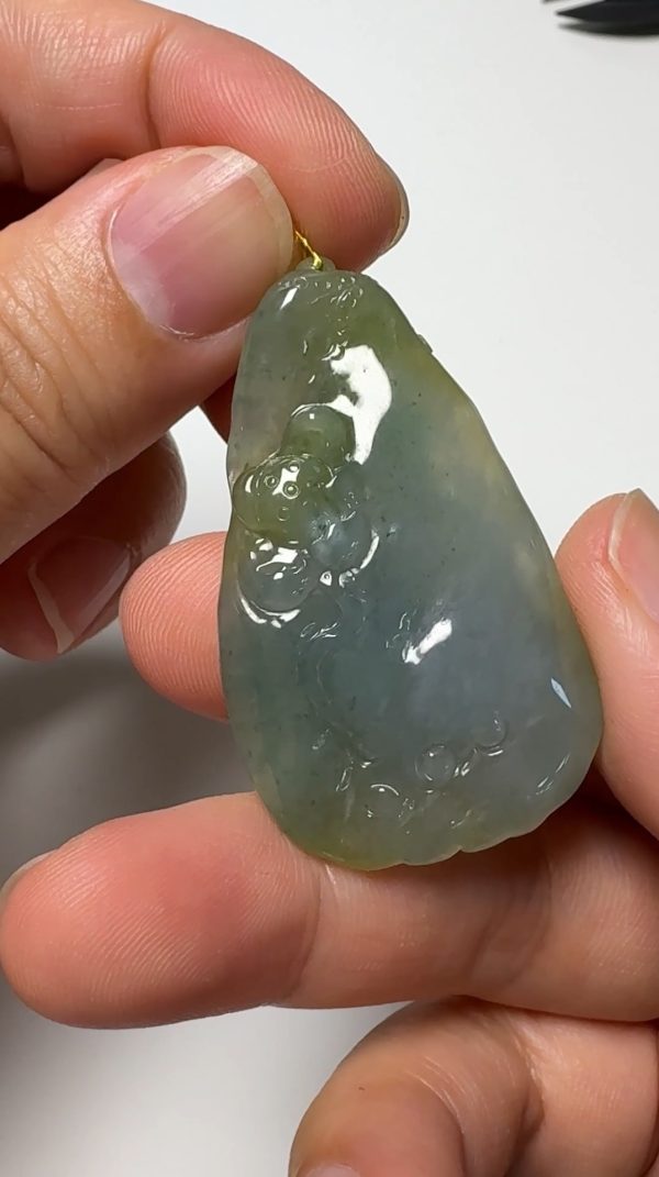 翡翠直播商品#154-黃翡黃財神翡翠吊墜 - Image 3