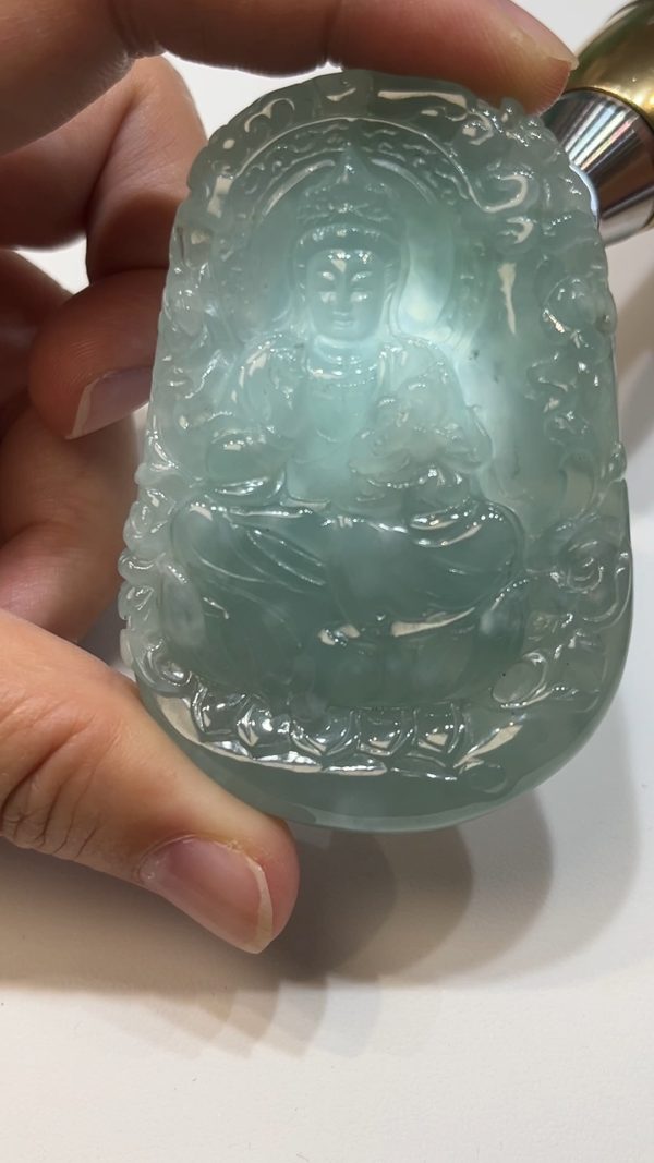 翡翠直播商品#172-厚裝翡翠觀音吊墜 - Image 7