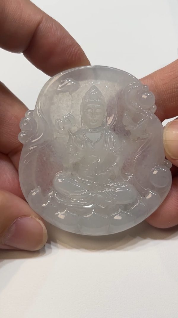 翡翠直播商品#178-觀音/大勢至菩薩翡翠吊墜 - Image 6