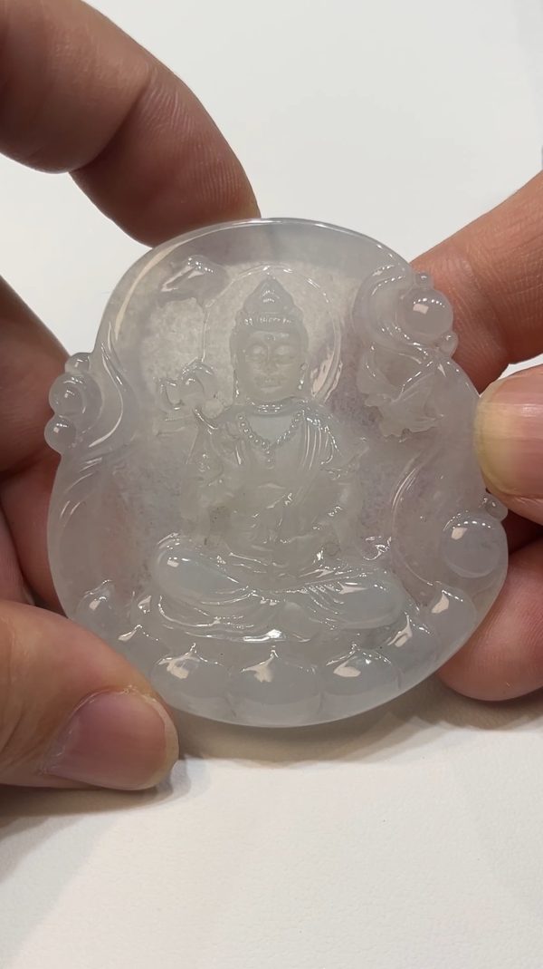 翡翠直播商品#178-觀音/大勢至菩薩翡翠吊墜 - Image 7