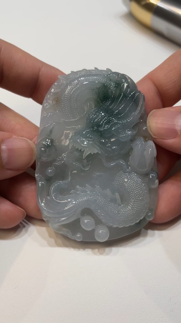 翡翠直播商品#180-翡翠龍牌吊墜 - Image 8