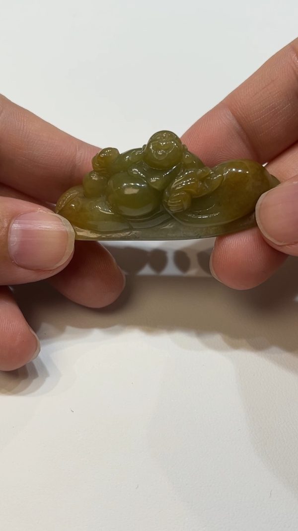 翡翠直播商品#183-黃翡不帶佛翡翠擺件 - Image 7