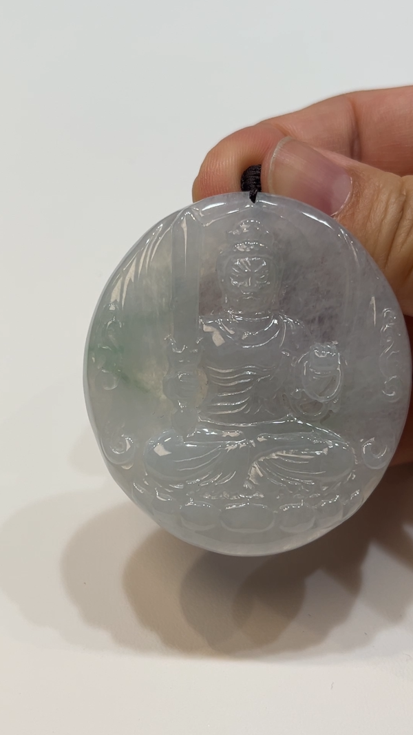 翡翠直播商品#198-不動明王不動尊菩薩翡翠吊墜