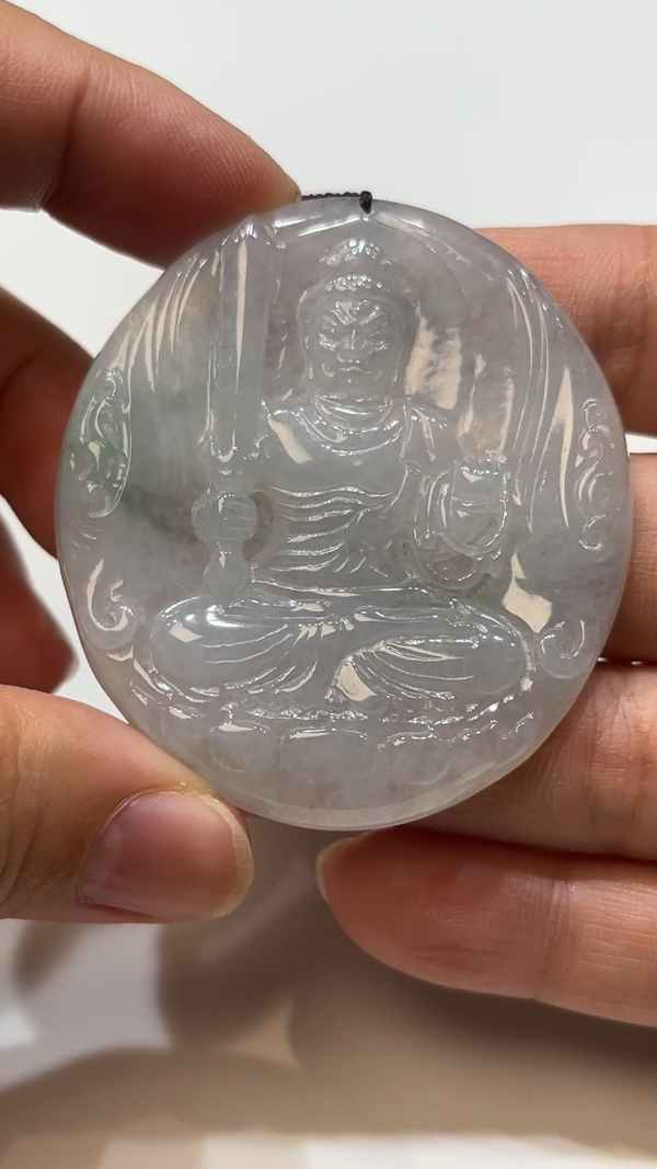 翡翠直播商品#198-不動明王不動尊菩薩翡翠吊墜 - Image 7