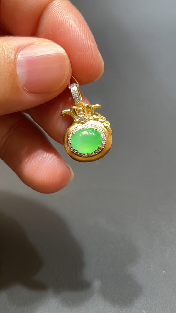 翡翠直播商品#204-18K白金鑽石錢袋福袋小挂件/吊墜 - Image 4