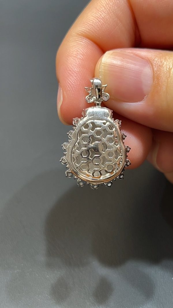 翡翠直播商品#210-18K白金鑽石鑲嵌葫蘆吊墜 - Image 9