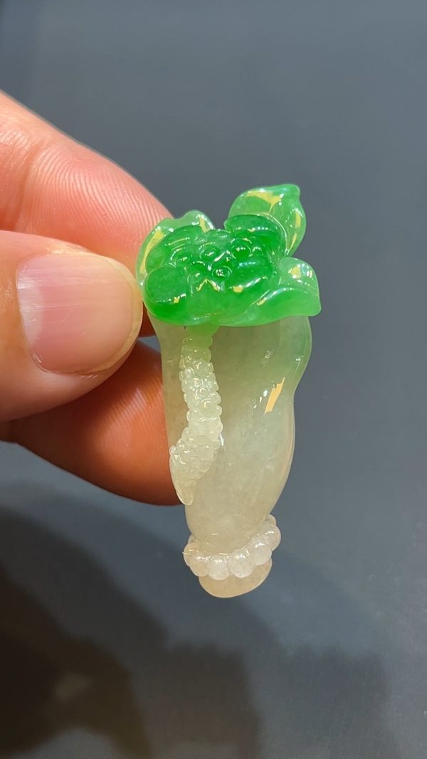 翡翠直播商品#215-蓮花佛手翡翠吊墜