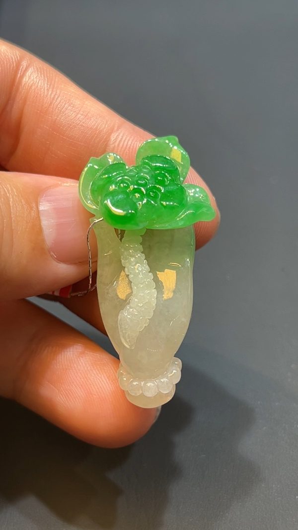 翡翠直播商品#215-蓮花佛手翡翠吊墜 - Image 8