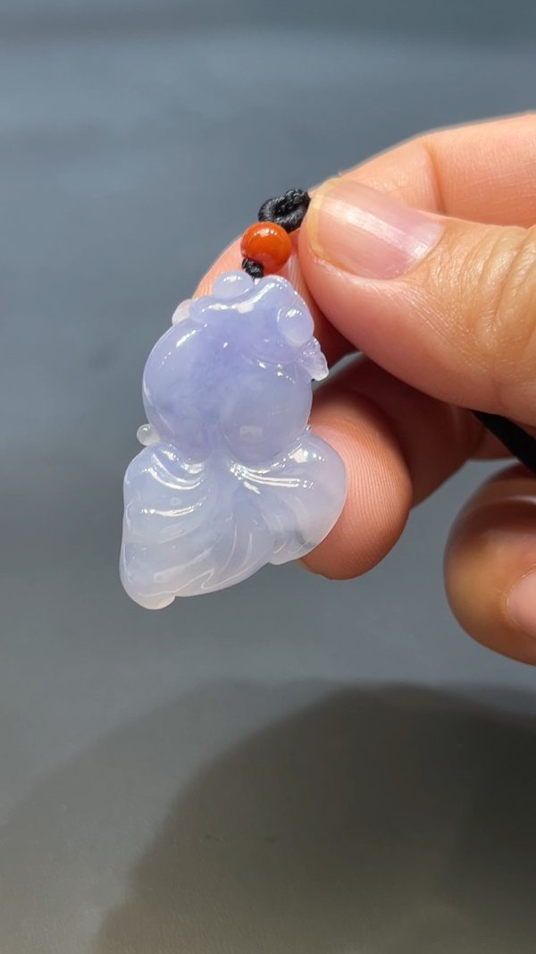 翡翠直播商品#241-翡翠玉器紫羅蘭金魚吊墜 - Image 2