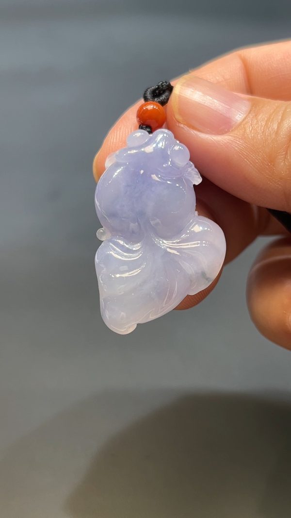 翡翠直播商品#241-翡翠玉器紫羅蘭金魚吊墜