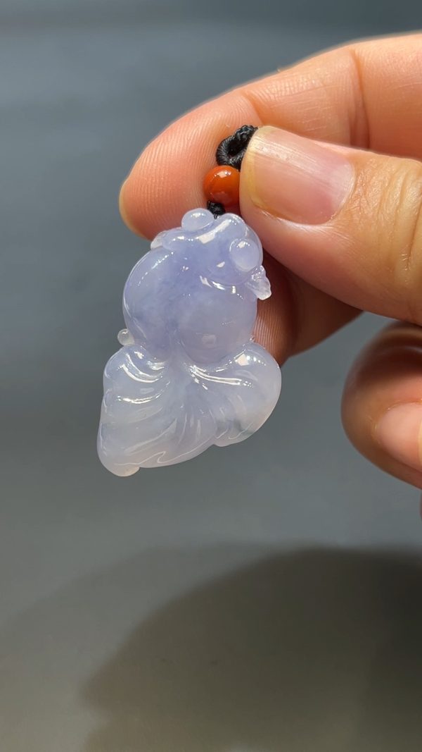 翡翠直播商品#241-翡翠玉器紫羅蘭金魚吊墜 - Image 6