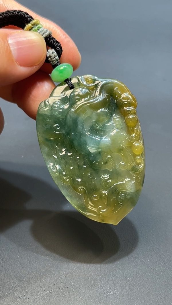 翡翠玉器天然A級翡翠雙彩仿古吊墜 翡翠直播#245 - Image 5