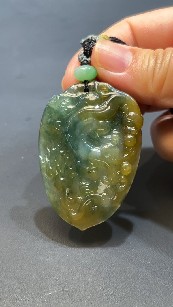 翡翠玉器天然A級翡翠雙彩仿古吊墜 翡翠直播#245 - Image 6
