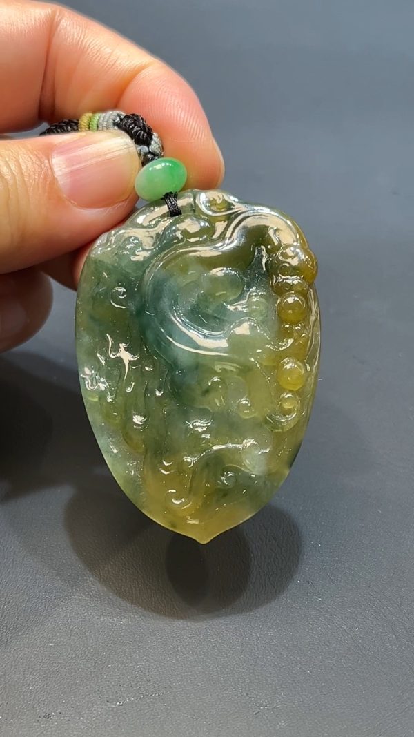 翡翠玉器天然A級翡翠雙彩仿古吊墜 翡翠直播#245 - Image 7