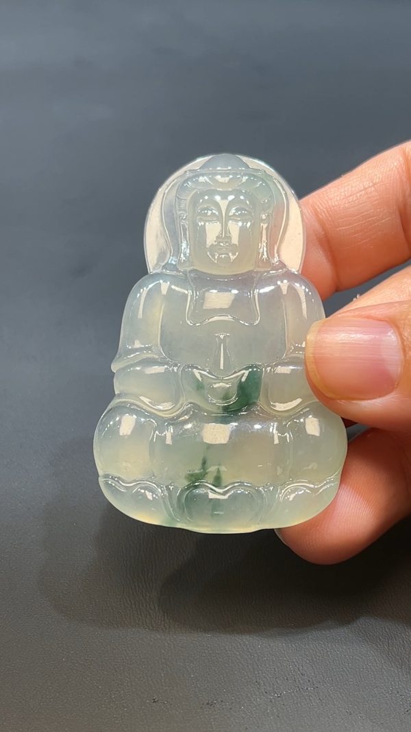 翡翠玉器天然A級翡翠觀音吊墜 翡翠直播#249 - Image 2