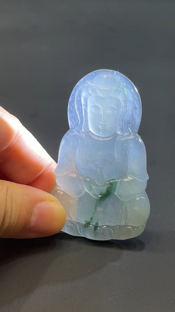 翡翠玉器天然A級翡翠觀音吊墜 翡翠直播#249 - Image 5
