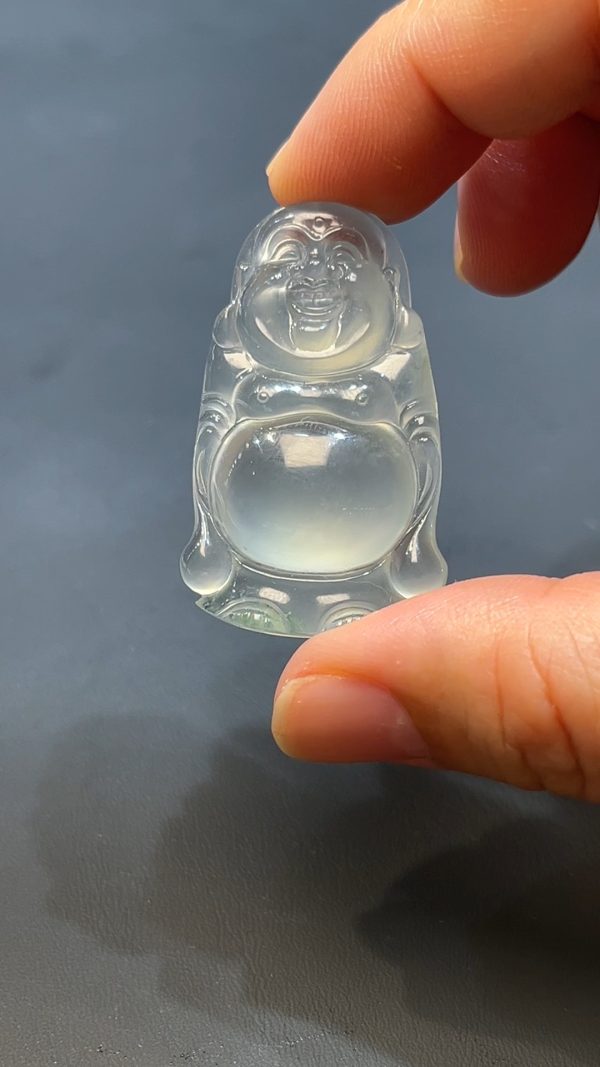 翡翠玉器天然A級翡翠彌勒佛站佛公吊墜 翡翠直播#255 - Image 7