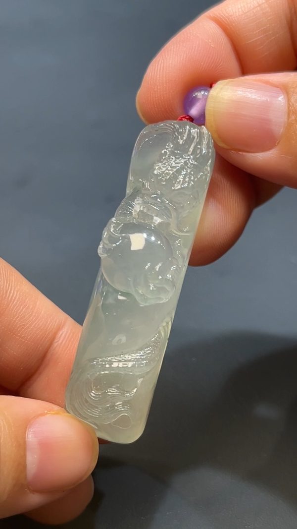 翡翠玉器天然A級翡翠龍戲珠吊墜 翡翠直播#256 - Image 2
