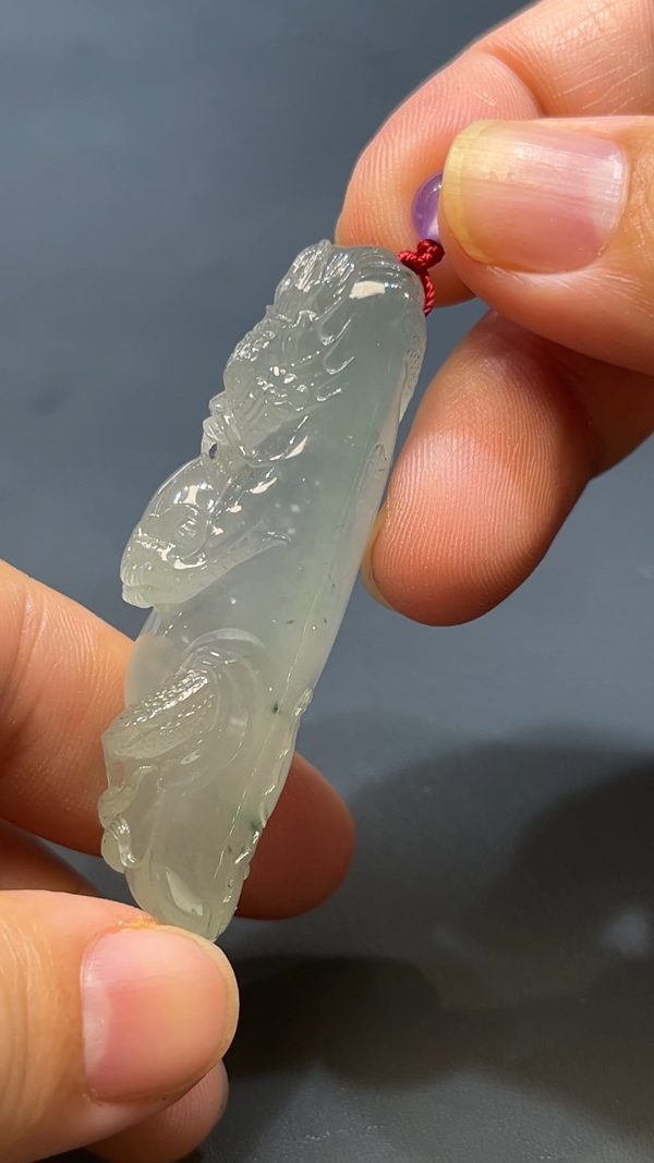 翡翠玉器天然A級翡翠龍戲珠吊墜 翡翠直播#256 - Image 3