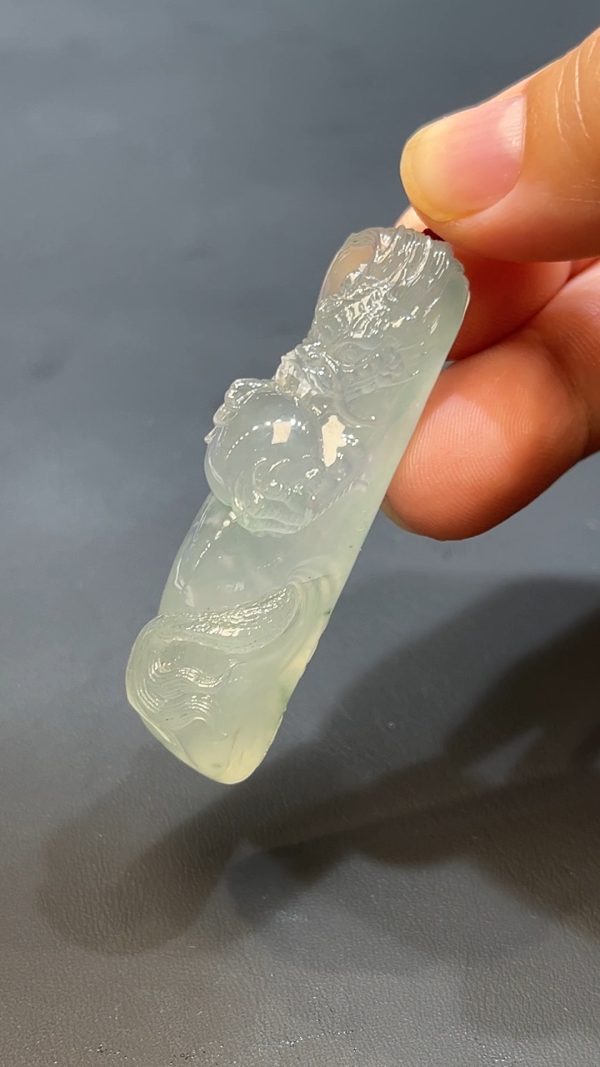 翡翠玉器天然A級翡翠龍戲珠吊墜 翡翠直播#256 - Image 6