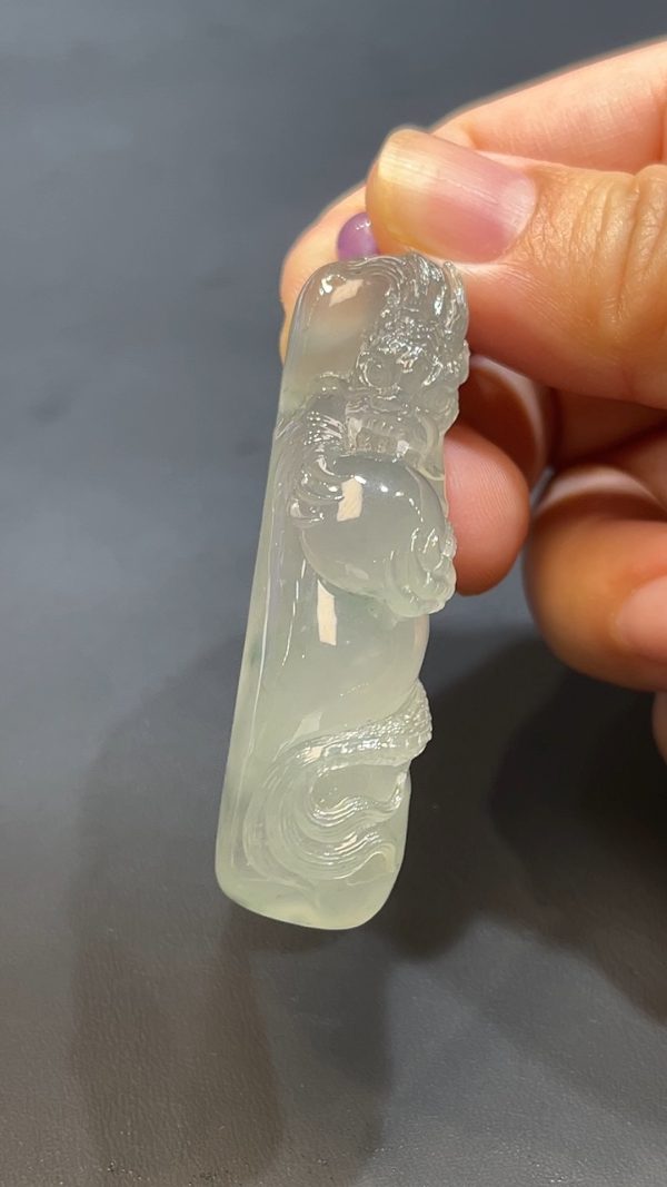 翡翠玉器天然A級翡翠龍戲珠吊墜 翡翠直播#256 - Image 7