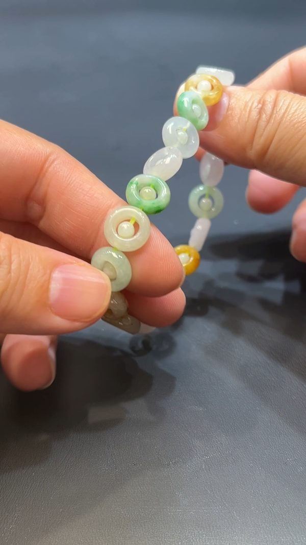 翡翠玉器天然A級翡翠多寶圓環手串 翡翠直播#261 - Image 3