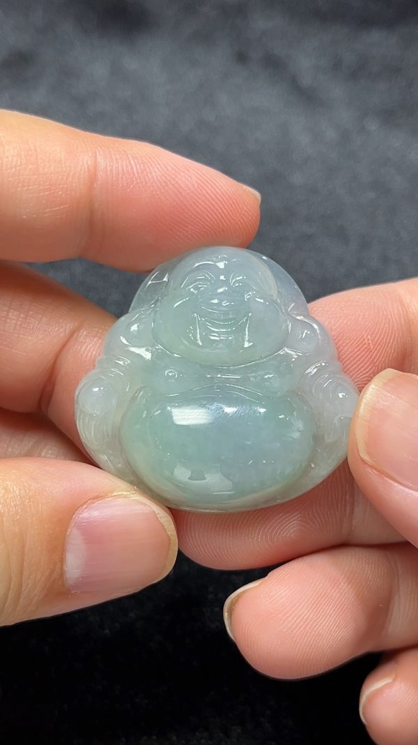 笑口常開｜天然A級翡翠佛公吊墜 翡翠直播#290 - Image 5