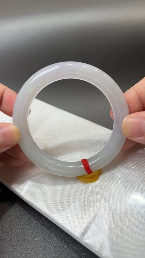 紫韻柔光｜天然A級淺紫翡翠圓條手鐲53.8mm #309 - Image 3