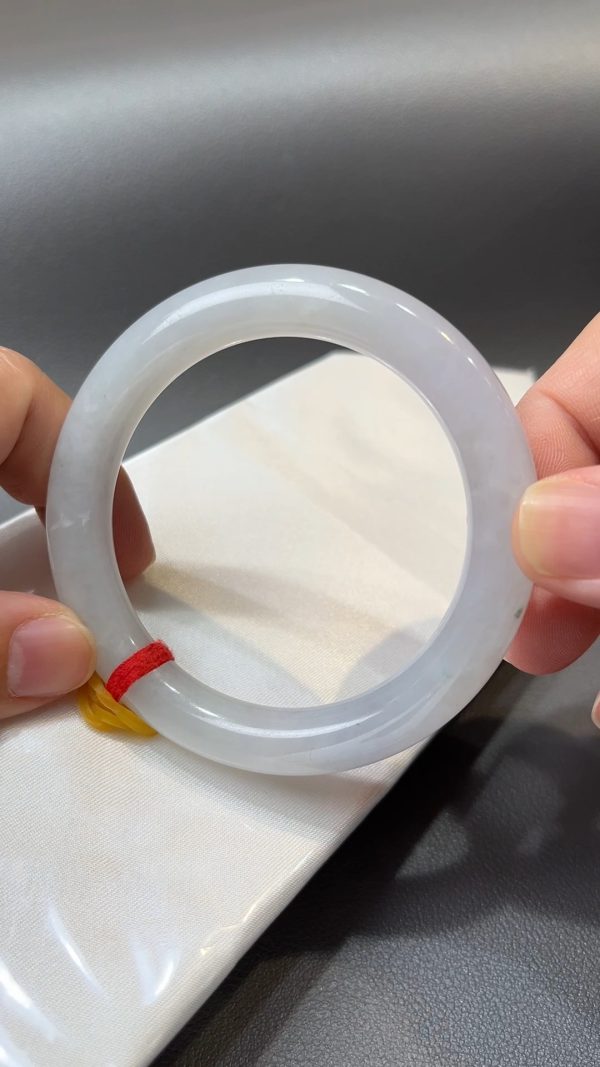 紫韻柔光｜天然A級淺紫翡翠圓條手鐲53.8mm #309 - Image 5
