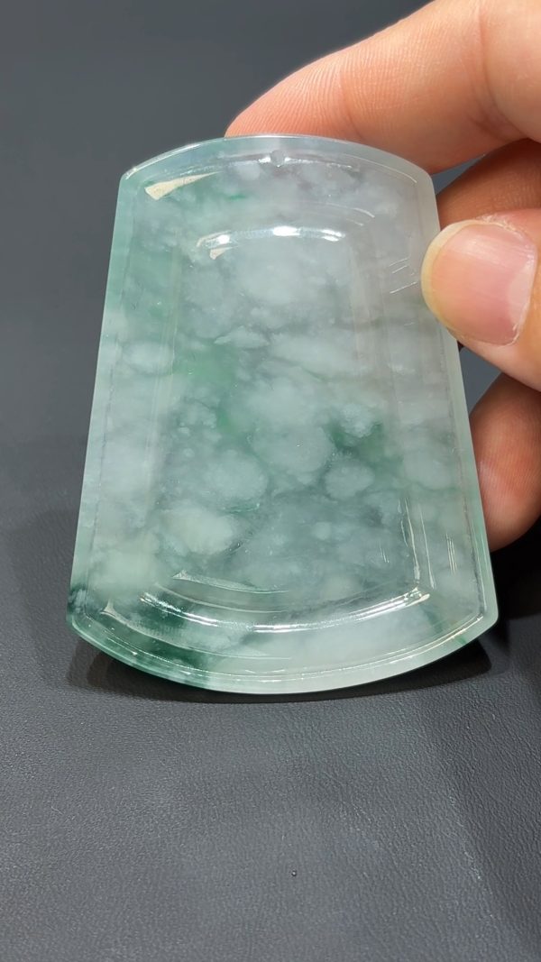 雲深不知處｜天然A級重棉翡翠山水牌吊墜 #313 - Image 5