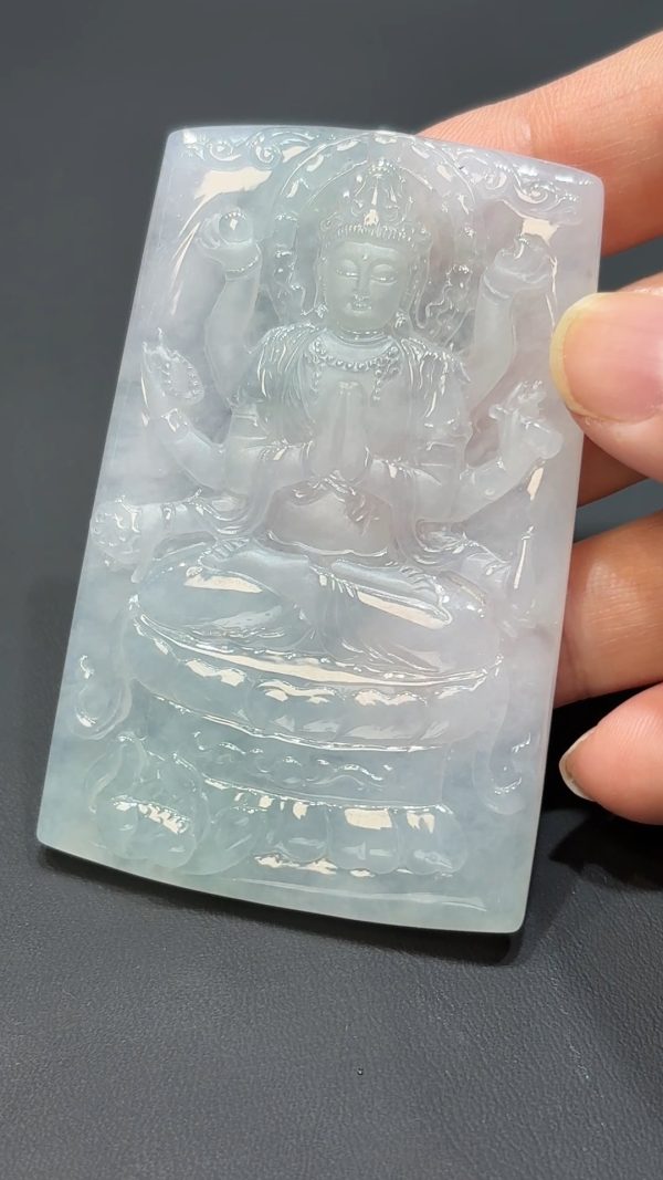 千願守護｜天然A級翡翠千手觀音吊墜 #314 - Image 2