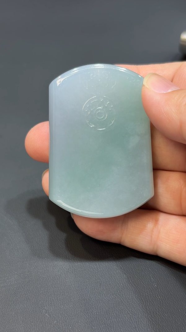 沉靜之力｜天然A貨厚板翡翠古風牌墜飾 #315 - Image 6