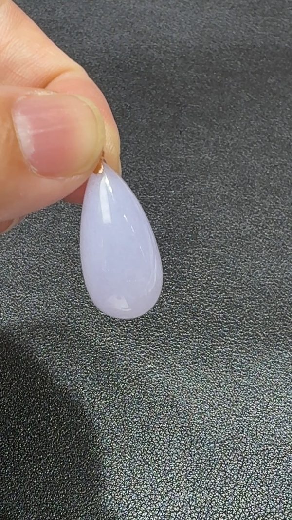 霧紫輕凝．18K翡翠水滴魅影吊墜   直播編號#337 - Image 5