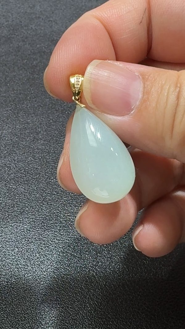 凝雪之滴・18K清韻翡翠吊墜   直播編號#338 - Image 5