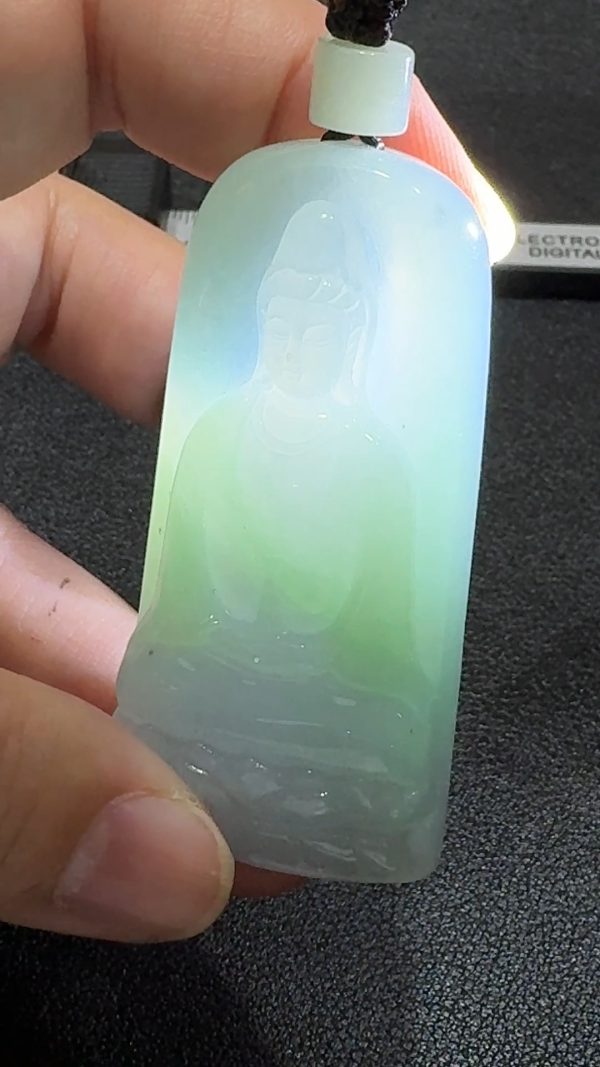 靈翠守慈・紫綠觀音之心 翡翠吊墜 直播編號#341 - Image 9