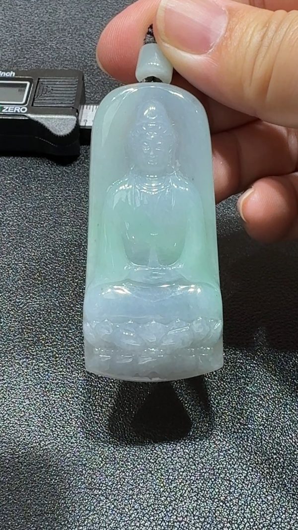 靈翠守慈・紫綠觀音之心 翡翠吊墜 直播編號#341 - Image 2