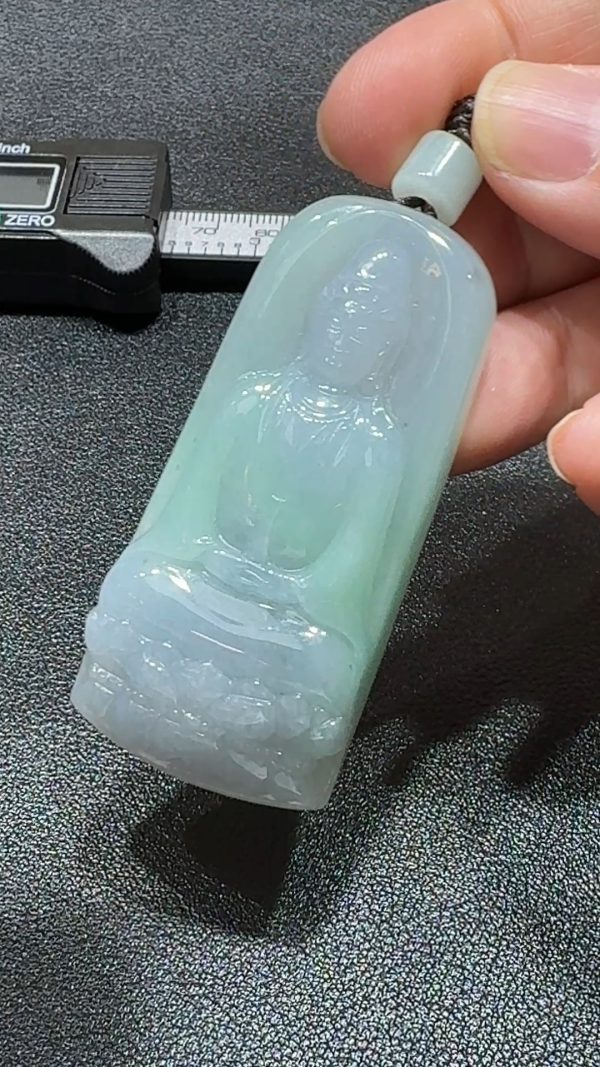 靈翠守慈・紫綠觀音之心 翡翠吊墜 直播編號#341 - Image 3