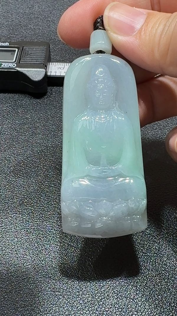 靈翠守慈・紫綠觀音之心 翡翠吊墜 直播編號#341 - Image 5
