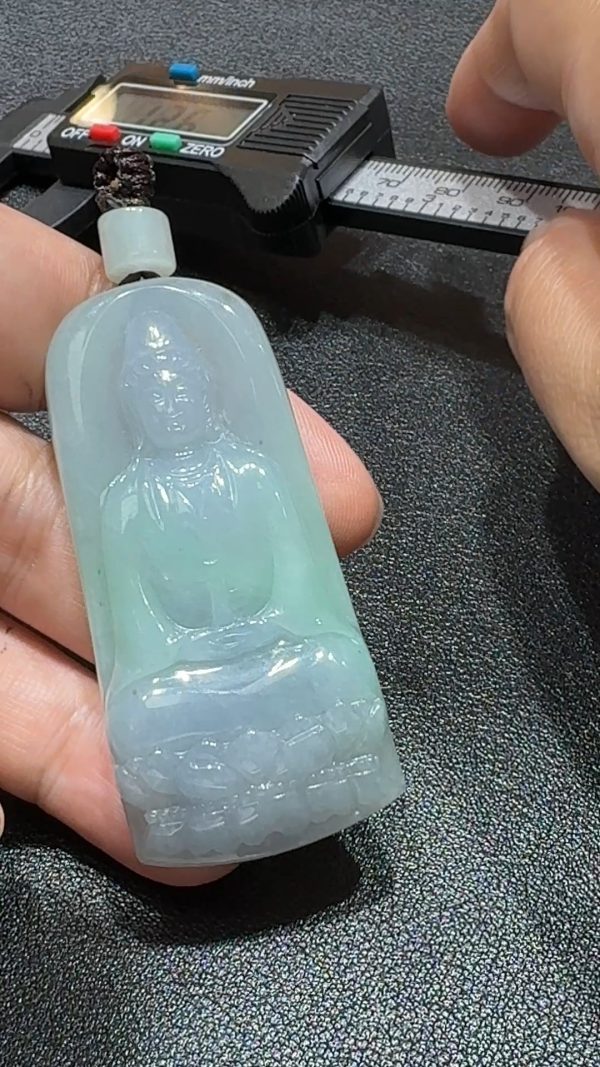 靈翠守慈・紫綠觀音之心 翡翠吊墜 直播編號#341 - Image 7