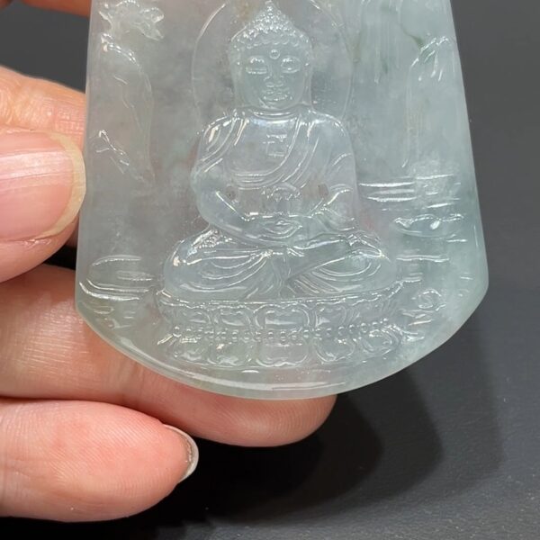 翡翠玉器精選 翡翠佛光・大日如來山水蓮座吊墜